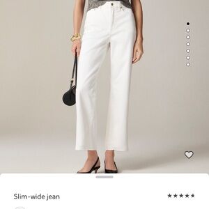 J. Crew Women's White Slim-Wide Jean